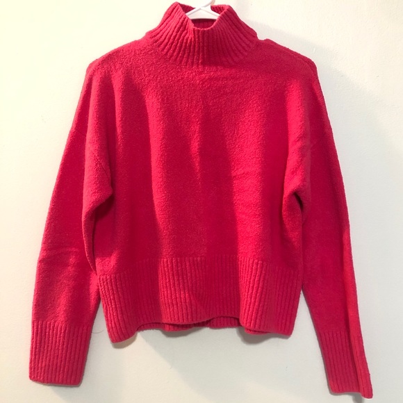 & Other Stories Hot Pink Turtleneck Sweater - Picture 3 of 6